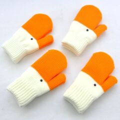 手作りの面白いニットグースウール手袋秋と冬かわいいベルベットの厚みのある防寒暖かい二重手袋