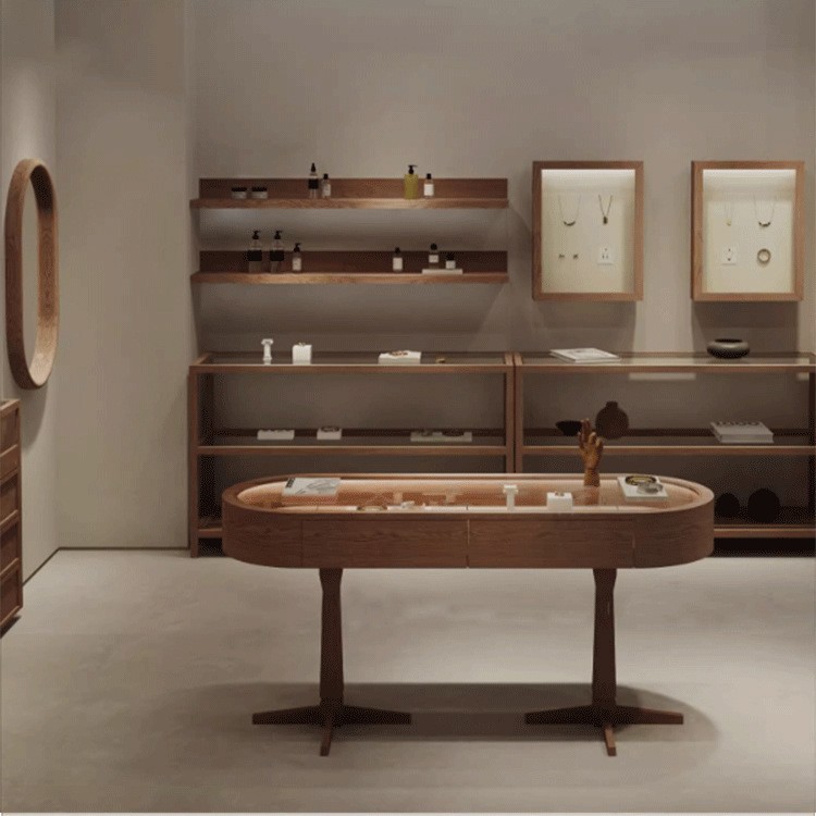 Gabinete de exhibición de joyas Gabinete de exhibición ovalada retro de moda Joyería Gabinete de joyería de plata Gabinete de mostrador boutique Nakajima