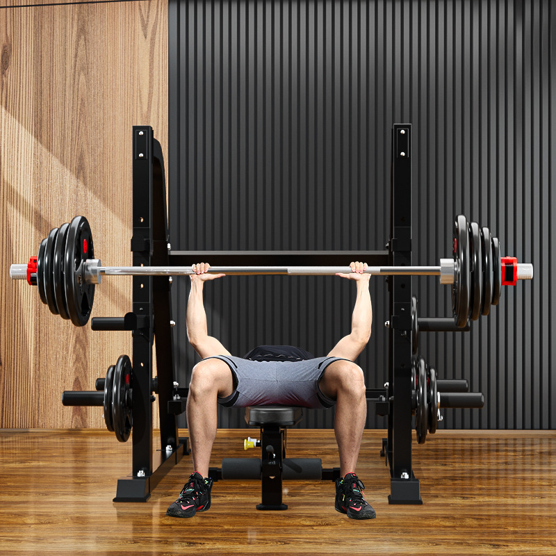 Rack de prensa de banco comercial fitness casa en cuclillas Barbell rack traje combinación banco de peso equipo de entrenamiento multifuncional conjunto completo