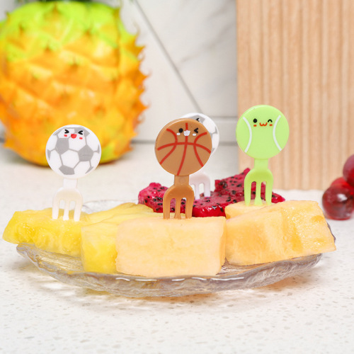 Cross-border hot selling children's plastic cartoon fruit fork, cute animal lunch box creative lunch box decorative ticket set