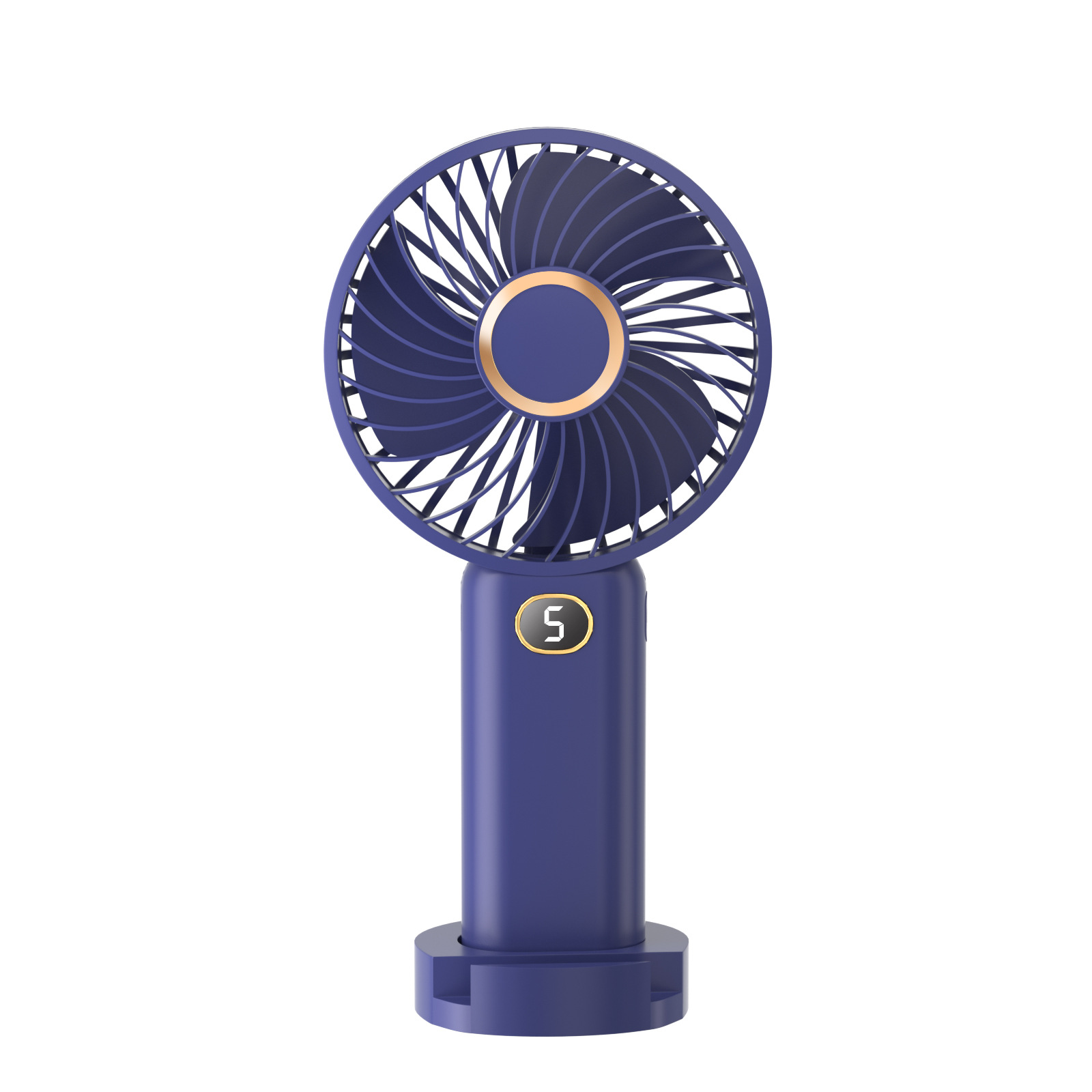 Ventilador de mano modelo de carga de ventilador pequeño usb con pantalla digital Mini ventilador de mano certificado KC/PSE 5 archivos al por mayor