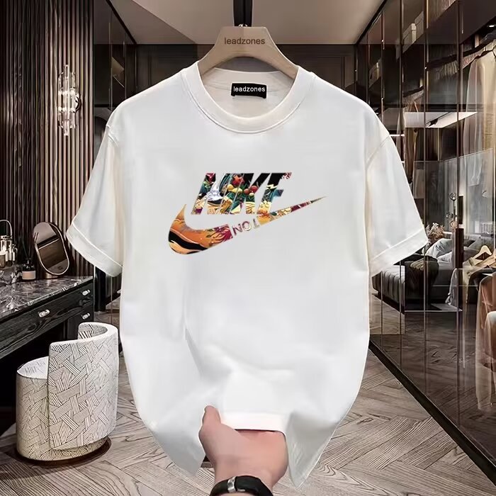 White Graphic T-Shirt Men Summer Stylish Retro