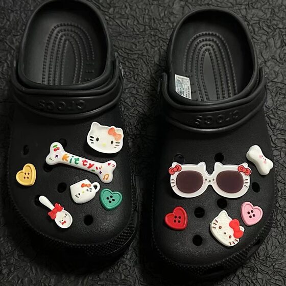 Little Red Riding Book Same Summer Sunglasses kt Hole Shoes Buckle Dopamine Love Button Shoes Flowers Do Not Hit Diy Decoration
