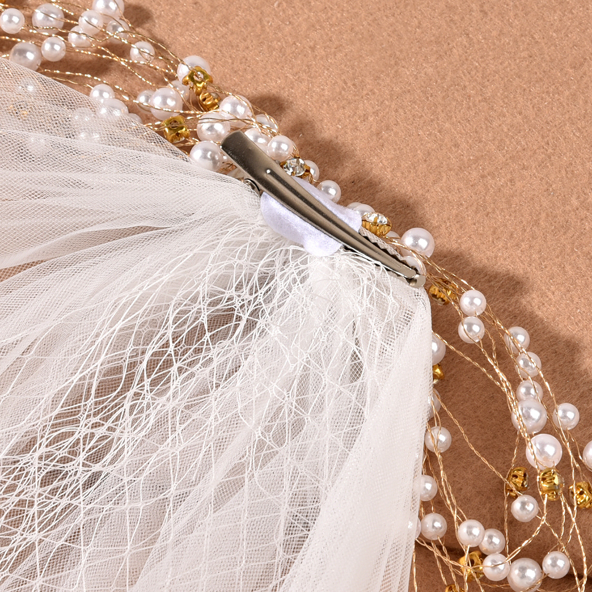 Bride Headdress Mesh Bow Hair Accessories Short Veil Jewelry Wedding Dress display picture 4