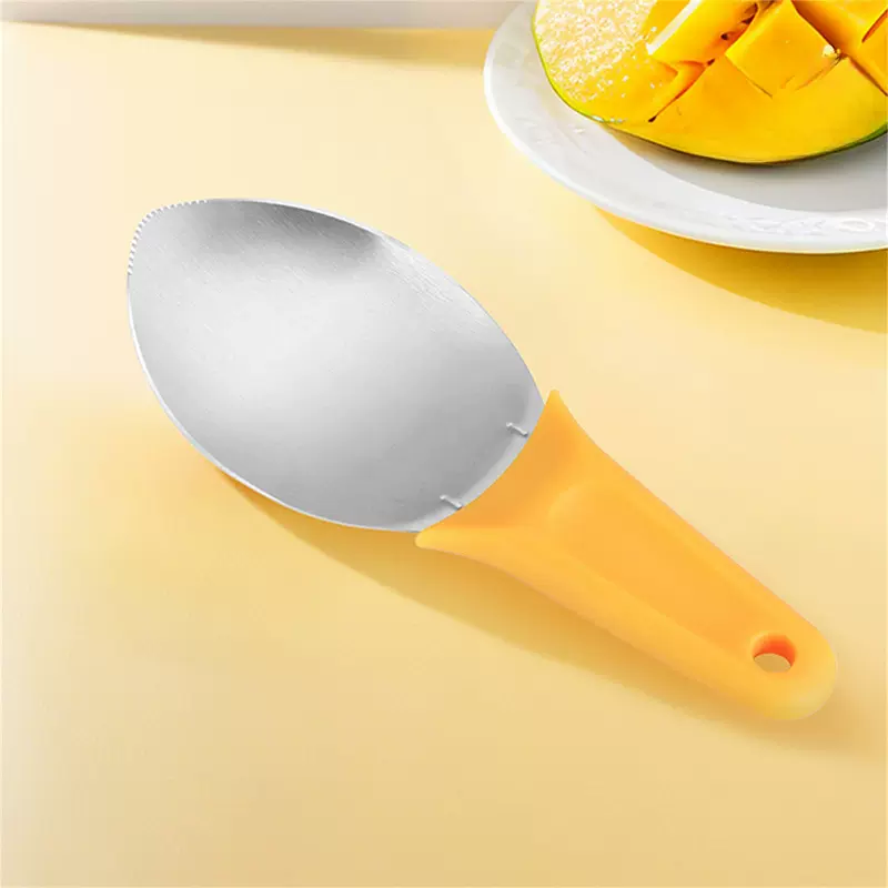 不锈钢芒果挖勺芒果切丁切块工具开柚刀削芒果刀取肉器开水果工具