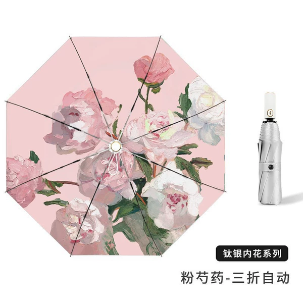 Automatic titanium silver powder peony