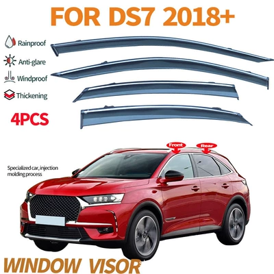 Suitable for Citroen Ds7 Window Visor Citroen Ds7Crossback Window Visor (Rain shield) - citroen-ds7-crossback-mk1-2018-ps-silver-bright-strip-window-rain-shield