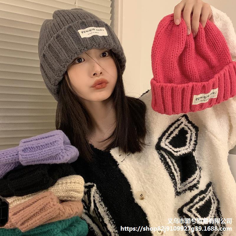 Hat 2023 popular women's thick knitted wool hat autumn and winter versatile big head circumference loose warm cold hat makes face look small Hat 2023 popular women's thick knitted wool hat autumn and winter versatile big head circumference loose warm cold hat makes face look small