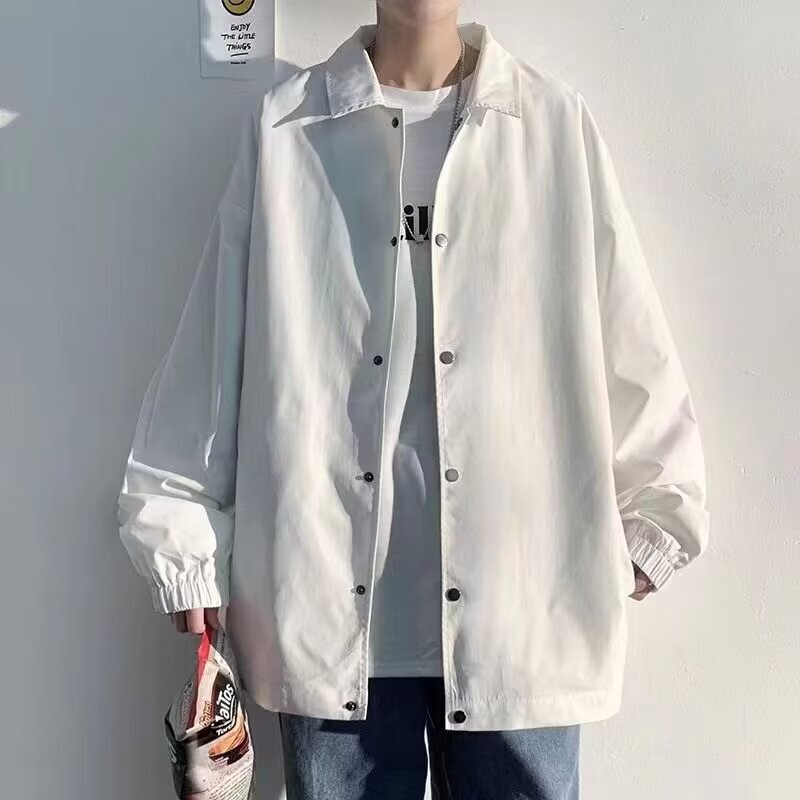 Jacket Men's Spring and Autumn Loose plus size Lapel Casual Trendy Brand American Coach Shirt Trendy 2025 Spring Dress