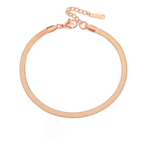 Cross-border export bracelet anklet electroplating flat snake blade chain anklet rope stainless steel anklet 18K gold titanium steel wholesale women