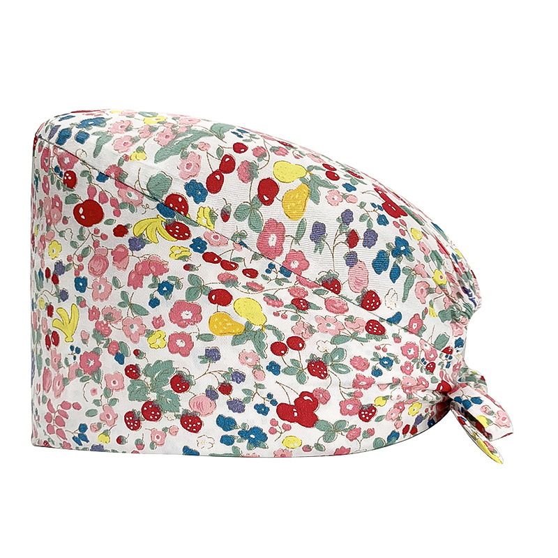 Gorro quirúrgico de algodón puro de las mujeres impreso ajustable calabaza tapa confinamiento quimioterapia a prueba de polvo puntera enfermera trabajo sombrero hombres