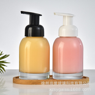 Casual Scandinavian Style 250ml Glass Hand Sanitizer Bottle, Leak-Proof Design with Threaded Mouth, Empty Bottle with Printable Logo
