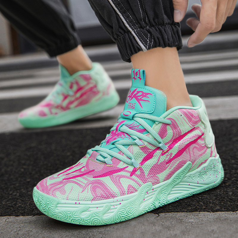 Three-ball Three-generation Bauer Basketball Shoes for Men and Women Anti-slip and Wear-resistant High-top Concrete Combat Cushioning Sports Shoes_voghion.com