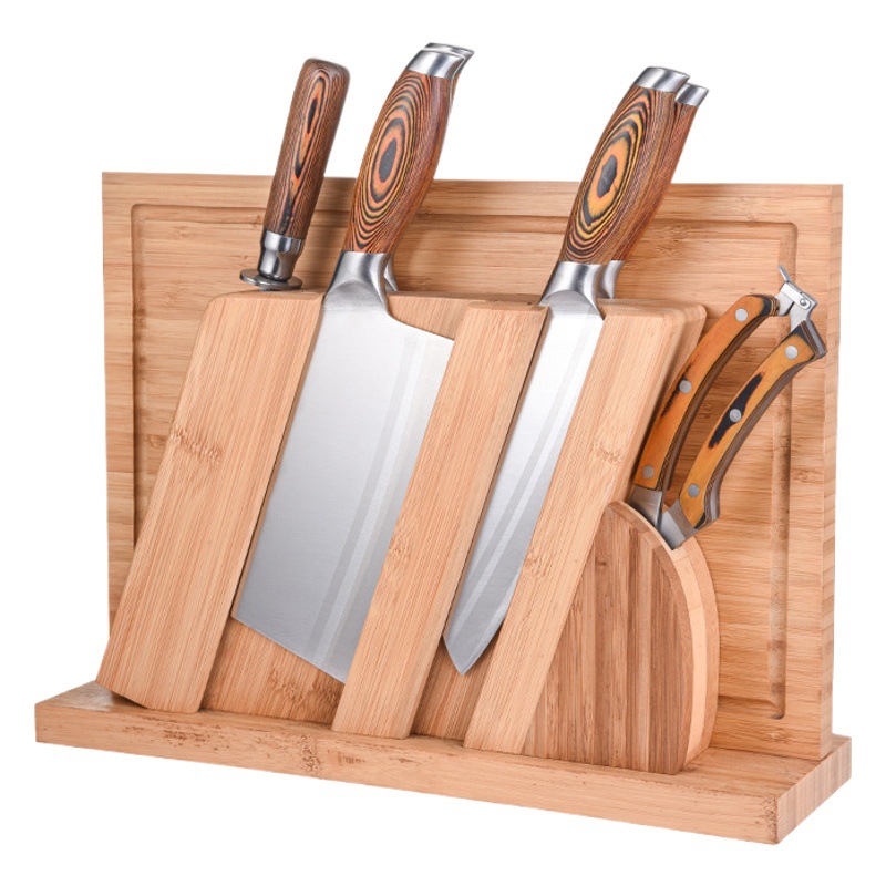 Cuchillo de cocina de acero tres en uno traje Cuchillo de corte de hueso Cuchillo de chef Cuchillo de molibdeno vanadio 9CR19 Mango de madera de acero