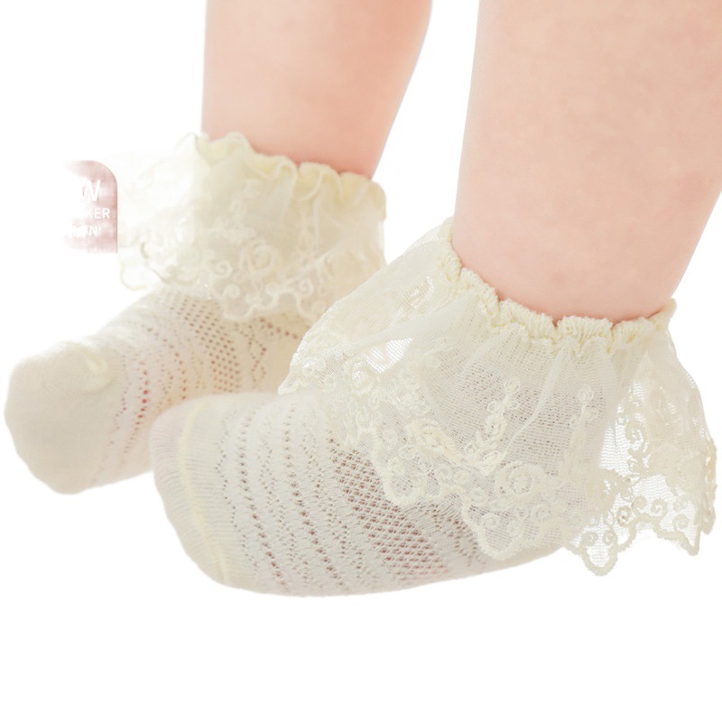 Nueva malla de verano calcetines de encaje para NIÑOS Calcetines de encaje de princesa blanca calcetines de encaje de algodón para niñas