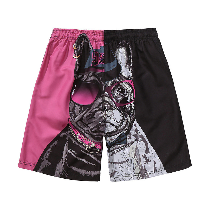 Beach Pants Men's Quick-Drying Loose 3D Cartoon Large Size Beach Pants Couple Wear Five-Point Printed Shorts Factory Direct Sale