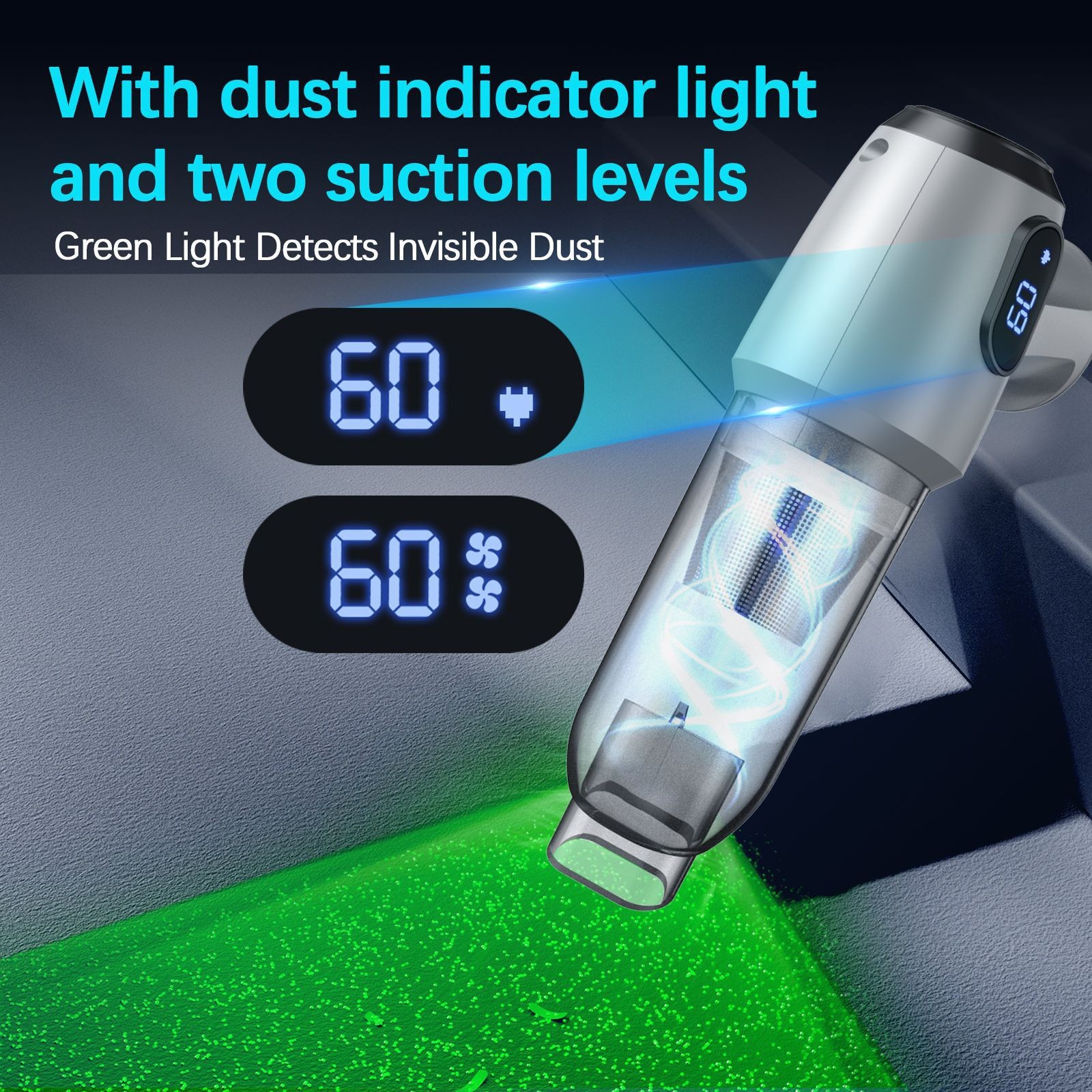 Car vacuum cleaner, small size, high suction power, portable for home and car use, dual-purpose handheld car air blower, hot sale