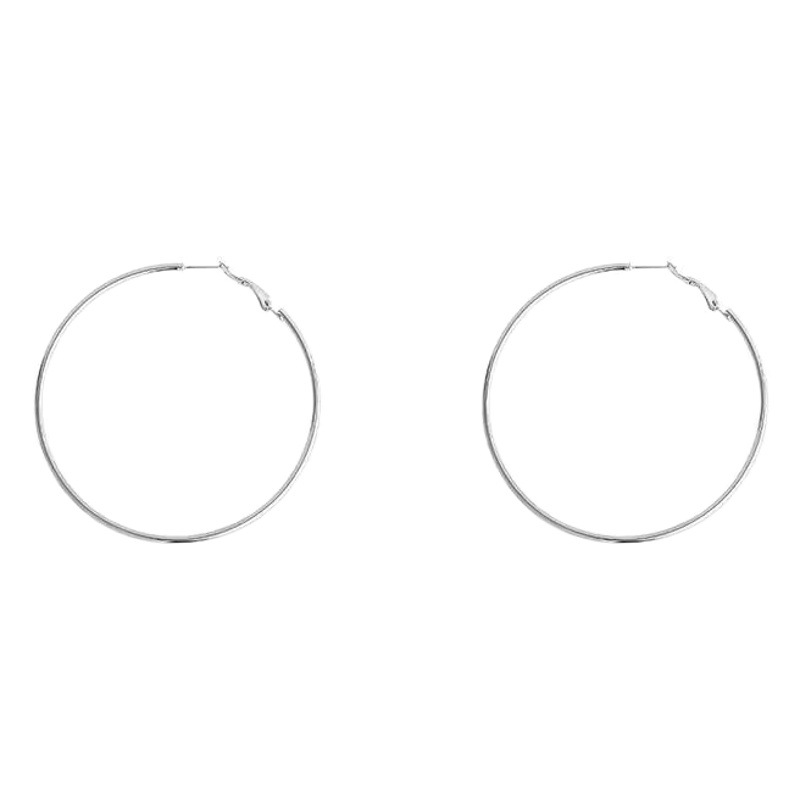 2025 nuevo estilo verano de moda anillo plateado círculo negro círculo fino temperamento europeo y americano aretes dorados de todo fósforo