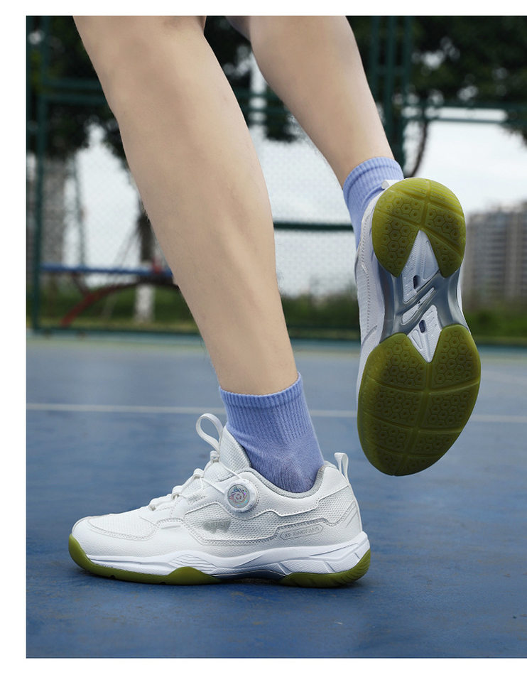 Giày cầu lông chuyên nghiệp unisex thi đấu và tập luyện, chống mài mòn, bám sân, giảm chấn, đế bằng — Bạch Phấn Nguyệt 8213XF, Màu be 8213XF, Phấn mây 8299HLL, Trắng xám 8213XF chi tiết 15