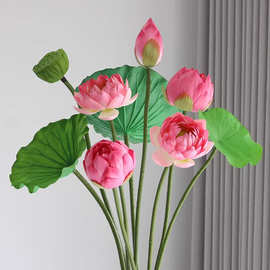 仿真绿植荷花莲蓬假花客厅绢花摆件水池装饰莲花diy插花仿真花束