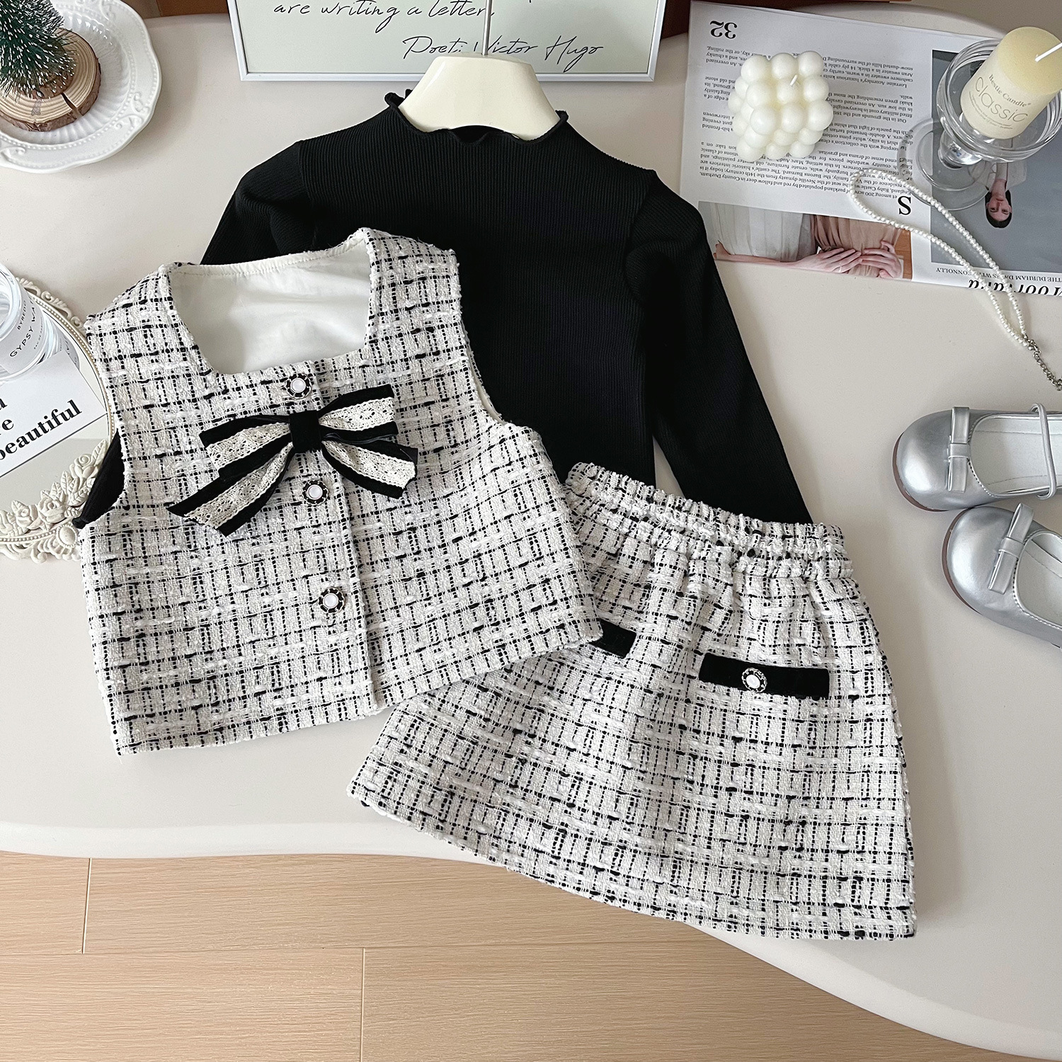 Girls Little Fragrant Style Three Piece Set For Toddler Girls_voghion.com