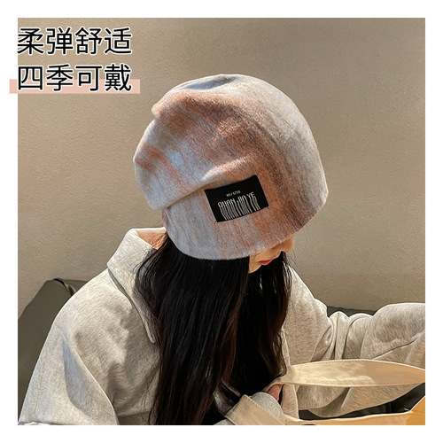 Hat women's spring and autumn cold hat headscarf ins trendy air-conditioning postpartum hooded warm sleeping cap winter and autumn puffy hat