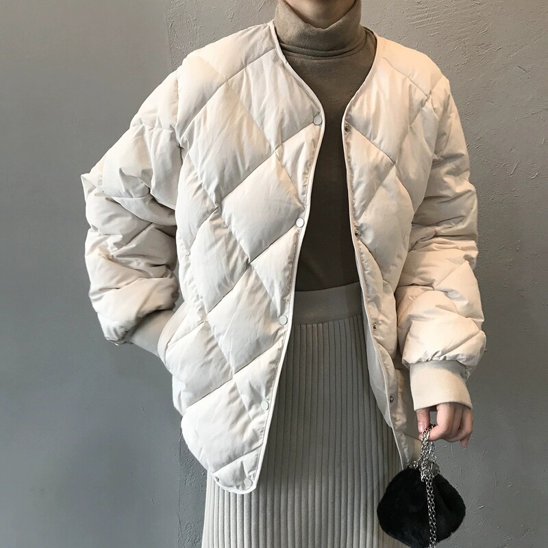Lightweight down Jacket for Women, Short Style, 2025 New Model, Loose and Fashionable Diamond Pattern, Thin down Jacket, Winter Wear, Small Jacket