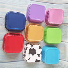 正方形300ml质感金耐高温铝箔耐烤盒 提拉米苏班戟蛋糕盒 锡纸盒