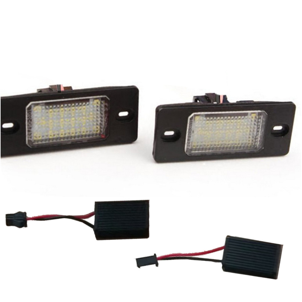 2pcs 18LED License Plate Lights for Volkswagen Golf 5D Tiguan Passat Cayenne 02-10 Year License Plate Lamp