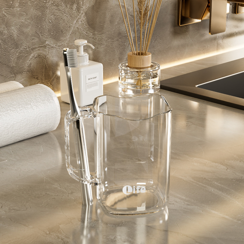 Copo para escovas de dentes transparente para banheiro_voghion.com