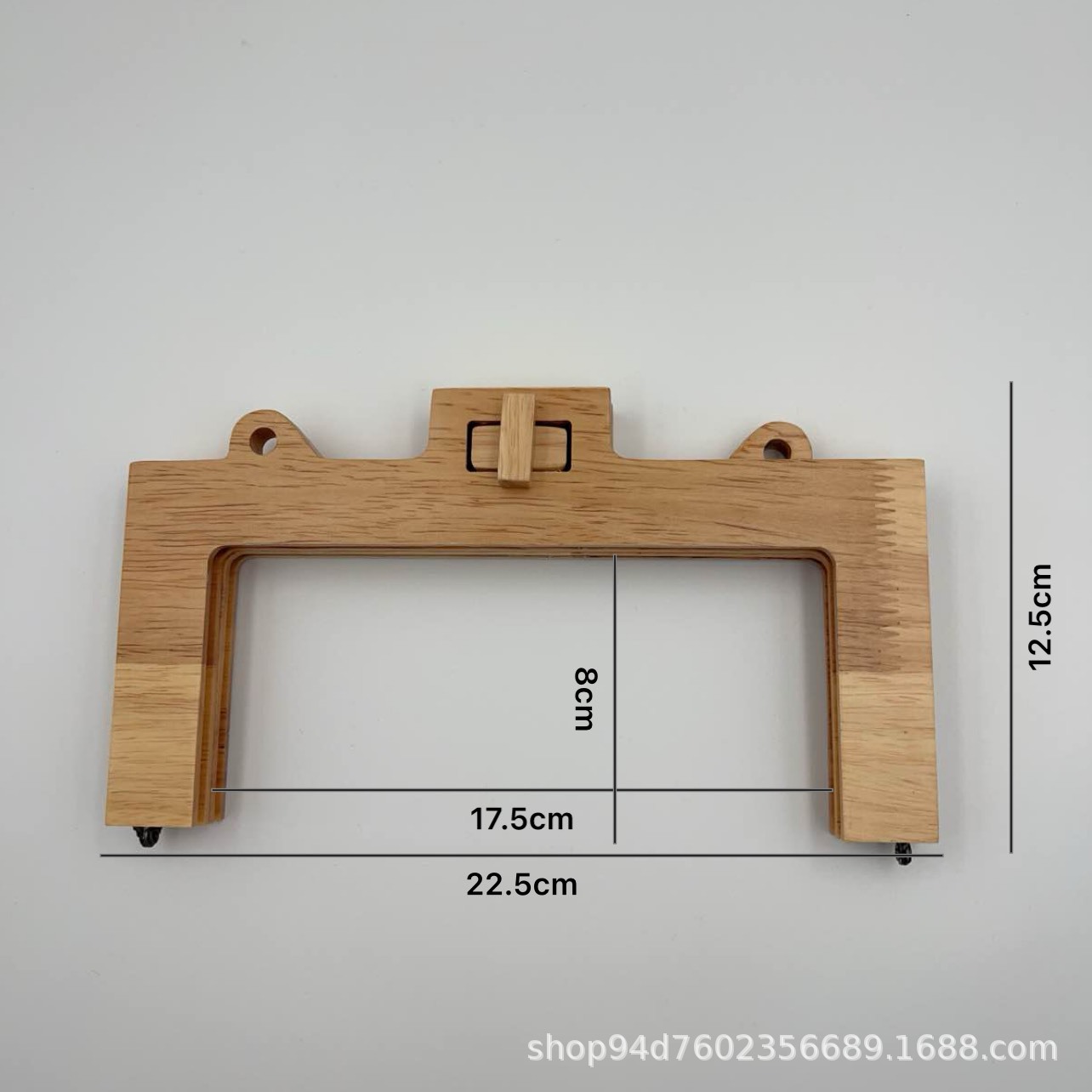 Cross-Border Amazon 22cm Switch-Type Solid Wood DIY Wooden Frame for Bags and Handbags Wooden Frame for Bags