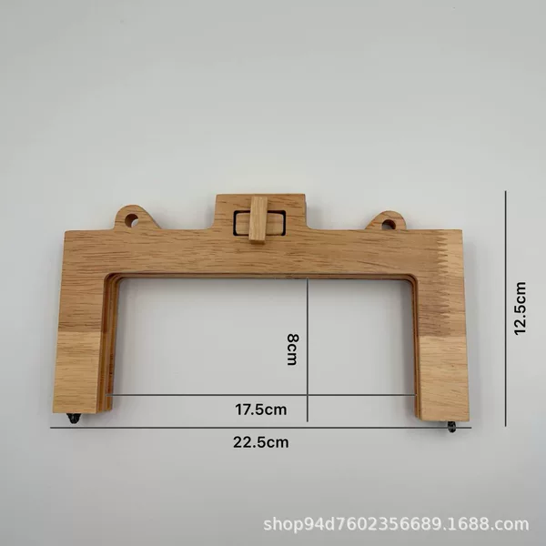 Cross-Border Amazon 22cm Switch-Type Solid Wood DIY Wooden Frame for Bags and Handbags Wooden Frame for Bags