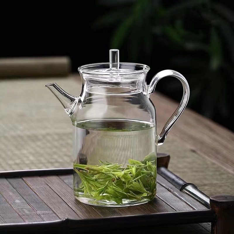 Nuevo estilo de imitación canción olla de vidrio tetera verde resistente al calor tetera fría hogar Kung Fu olla con filtro pequeña flor tetera