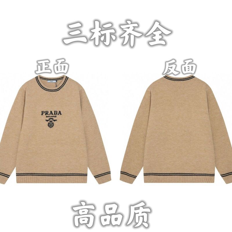 24秋冬新款潮牌字母满身logo圆领针织毛衣男女款宽松休闲上衣|undefined