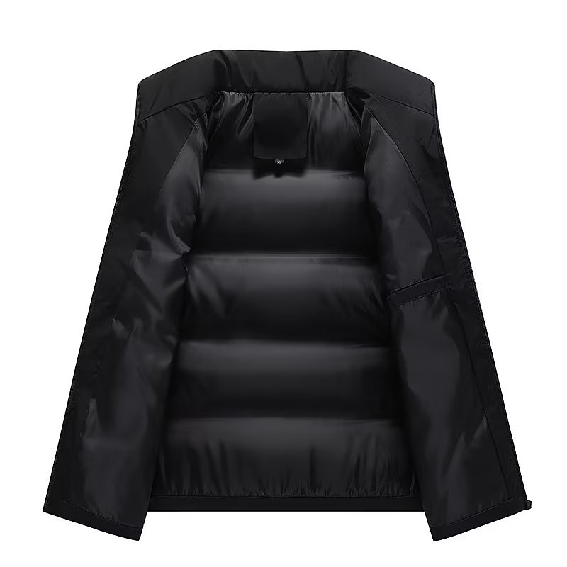 Chaqueta de plumón para hombre, chaleco de color sólido, abrigo de invierno, corte holgado, versátil, cálido, ropa exterior para parejas, cuello alto informal.