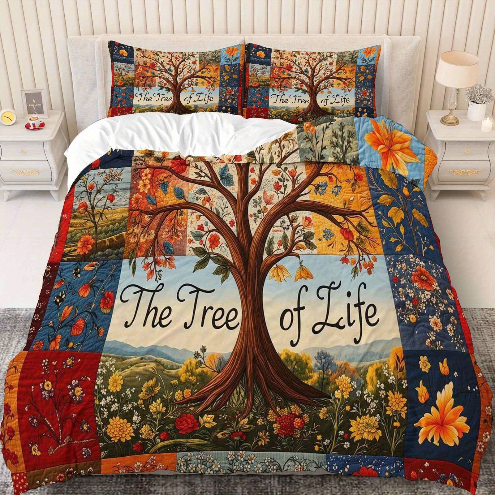 Transfronterizo luminoso árbol de vida molienda impresión digital kit de edredón textil para dibujar se puede ajustar TUME / JIT