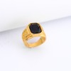 Men's metal ring, square glossy accessory, European style, wholesale, simple and elegant design