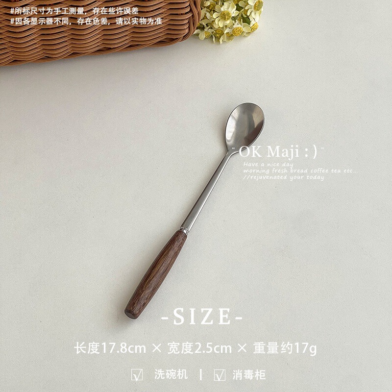 鸡翅木筷子高颜值ins风不锈钢吃饭勺子个人专用餐具套装筷子勺子|undefined