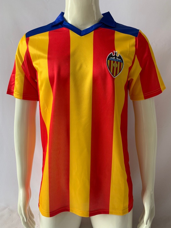 Valencia CF Retro 1979/80 Away Senyera Jersey Yellow Red Blue