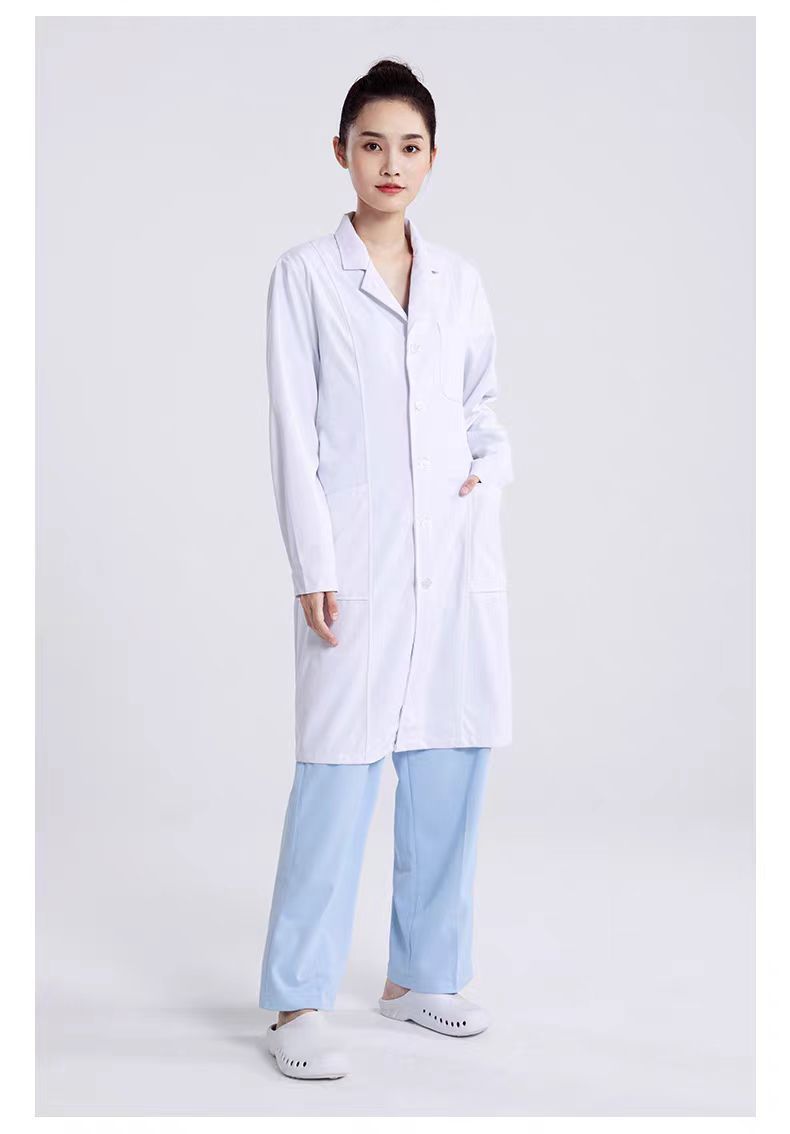 여성용 긴 소매 버튼 커프 의사 세트