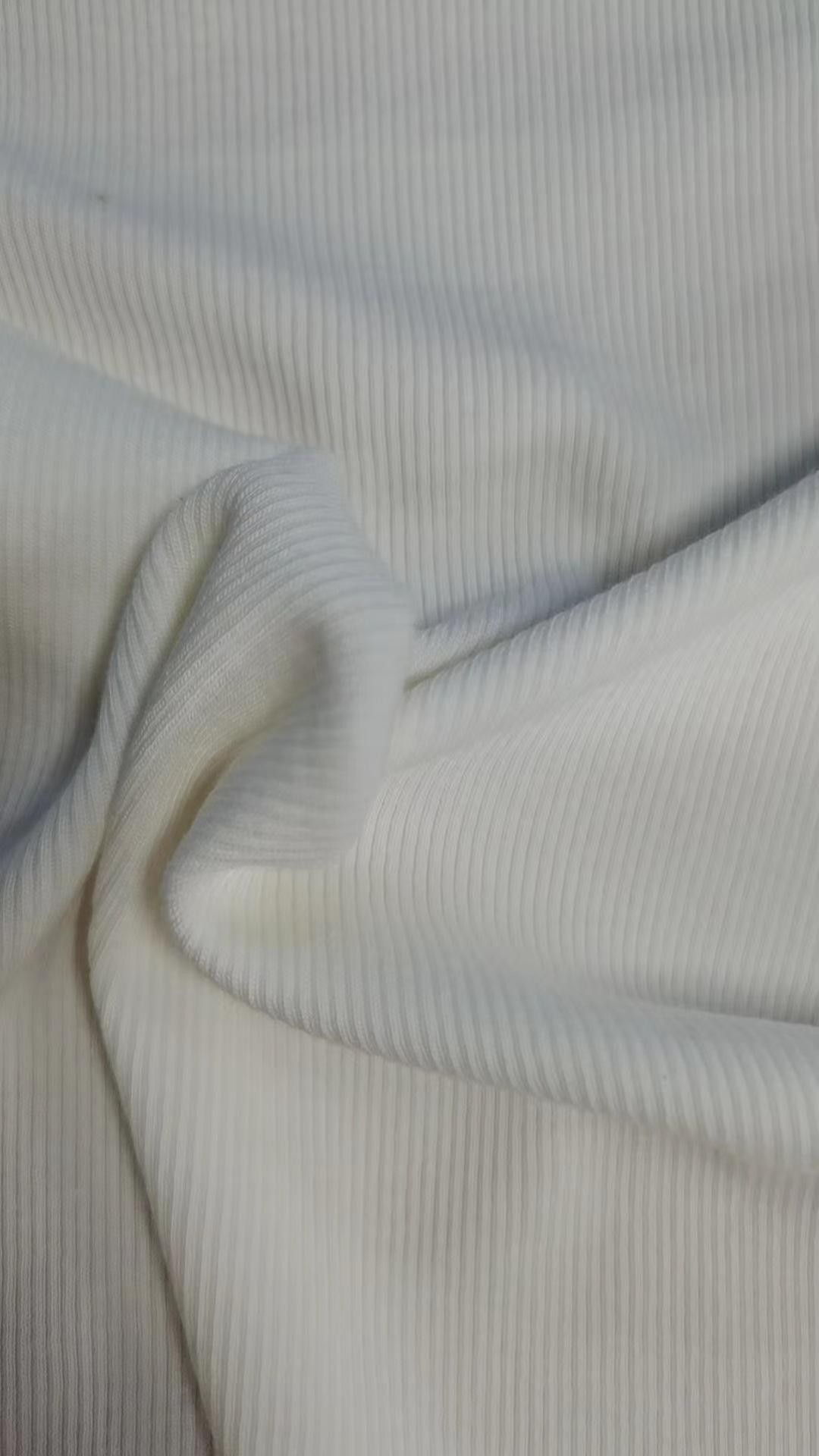 面料批发白色棉莫代尔氨纶2*2罗纹