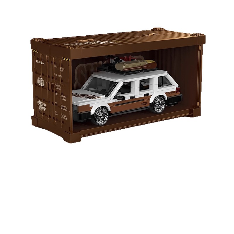レゴPB品プラチナ旅行瓦缶サンタナコンテナ八格車の積み木玩具自動車モデルと互換性がある|undefined