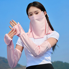 New Summer Ice Silk Sunscreen Face Mask for Women Full Face UV Protection Sunshade Cycling Foldable Ice Sleeve Cover for Men