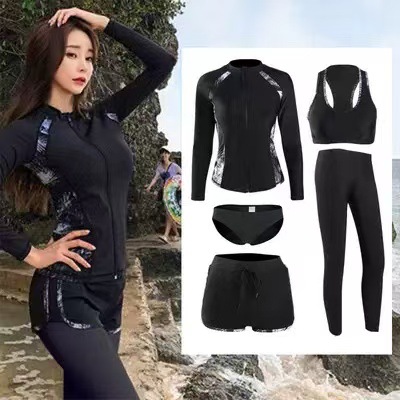 Factory Direct Supply New Couple Split Wetsuit Long-Sleeved Long Pants Surfing Suit Zipper Sun Protection Swimsuit Suit