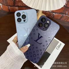 潮牌AG磨砂玻璃手机壳适用iPhone15Promax原机色带镜头苹果14/16