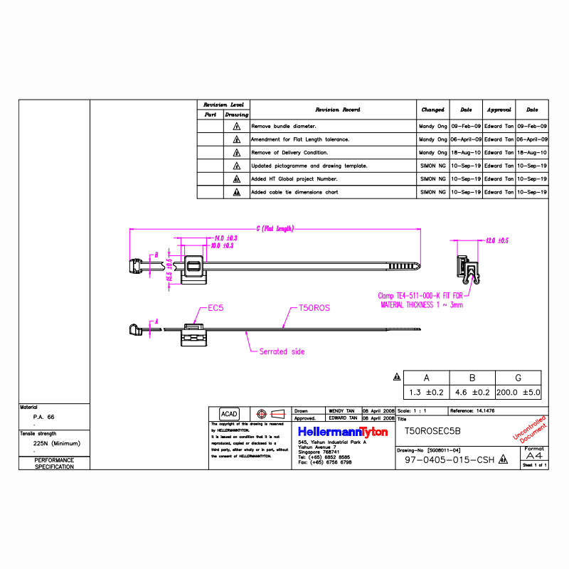 HellermannTyton������̫ͨ2����Ե�̶�����T50ROSEC5B 156-00623