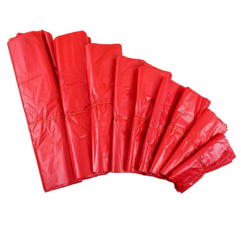 Bolsas de chaleco rojo gruesas bolsas de basura comerciales bolsas de plástico de verduras bolsas de cocina al por mayor