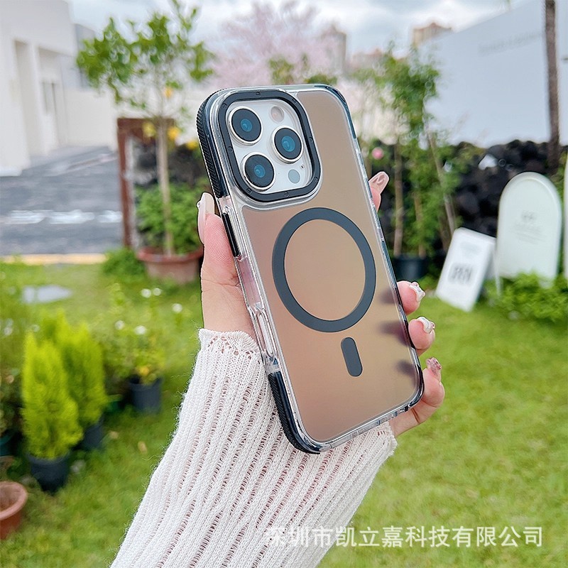 适用iPhone17讯彩渐变磁吸手机壳苹果16PROMAX侧边防滑防摔保护套|undefined