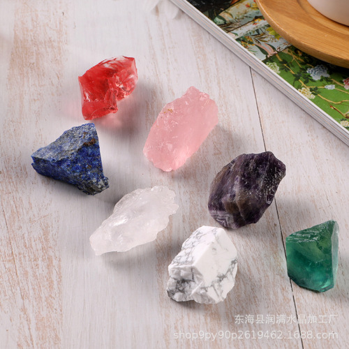 Seven-Color Raw Stones, Aroma Stones, Diffuser Stones for Terrarium Decorations, Crystal Rough Material Wholesale