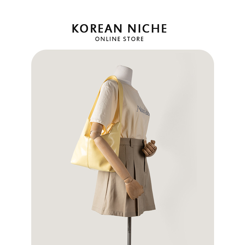 Bolso de hombro tipo bandolera de cuero suave, estilo minimalista y perezoso, versión coreana 2024 para mujer_voghion.com